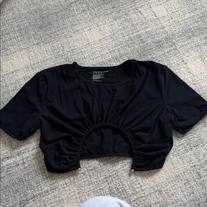 Christopher Esber Black Gathered Crop Top